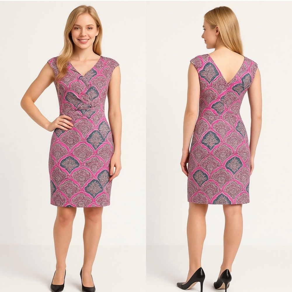 The Limited Pink and Gray Backless Dress